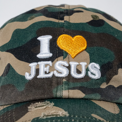 I Love Jesus - Distressed Camo