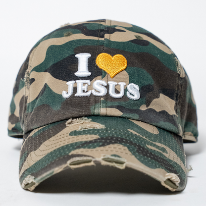 I Love Jesus - Distressed Camo